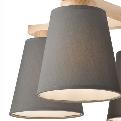 Tvirtinamas sietynas ELLIE 5xE27/60W/230V pilka/bukas