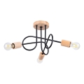 Tvirtinamas sietynas EMBER 3xE27/15W/230V juoda/smėlio spalva/bukas