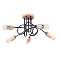 Tvirtinamas sietynas EMBER 5xE27/15W/230V juoda/smėlio spalva/bukas