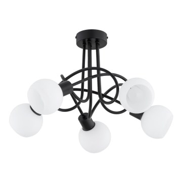Tvirtinamas sietynas ERYKA 5xE14/10W/230V juoda
