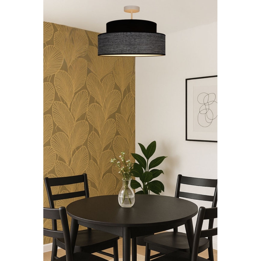 Tvirtinamas sietynas GRACE 1xE27/60W/230V diametras 40 cm juoda/pilka