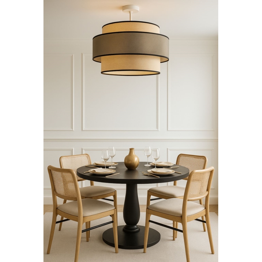 Tvirtinamas sietynas GRACE 1xE27/60W/230V diametras 40 cm kreminė/pilka
