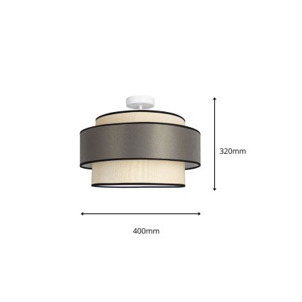 Tvirtinamas sietynas GRACE 1xE27/60W/230V diametras 40 cm kreminė/pilka