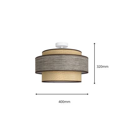 Tvirtinamas sietynas GRACE 1xE27/60W/230V diametras 40 cm kreminė/ruda