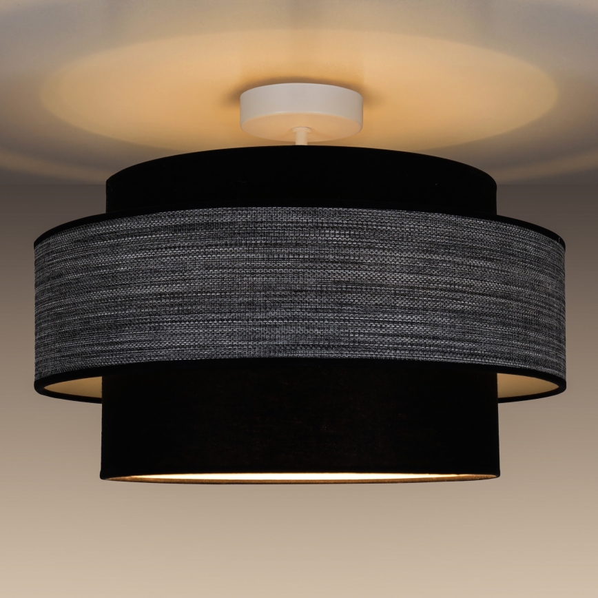 Tvirtinamas sietynas GRACE 1xE27/60W/230V juoda/pilka