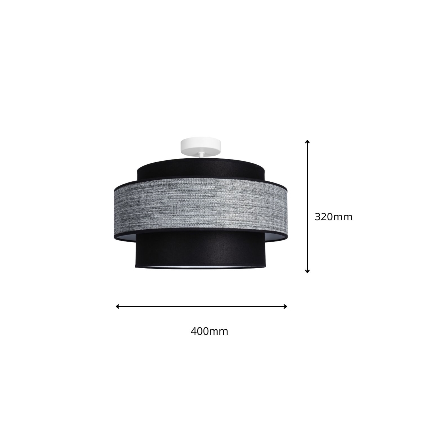 Tvirtinamas sietynas GRACE 1xE27/60W/230V juoda/pilka