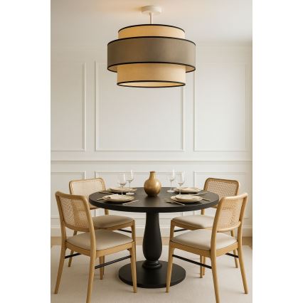 Tvirtinamas sietynas GRACE 1xE27/60W/230V kreminė/pilka