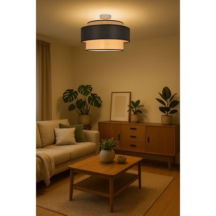Tvirtinamas sietynas GRACE 1xE27/60W/230V kreminė/pilka