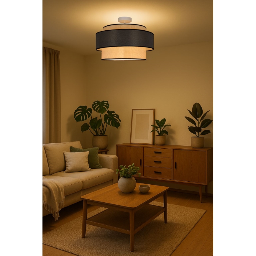 Tvirtinamas sietynas GRACE 1xE27/60W/230V kreminė/pilka