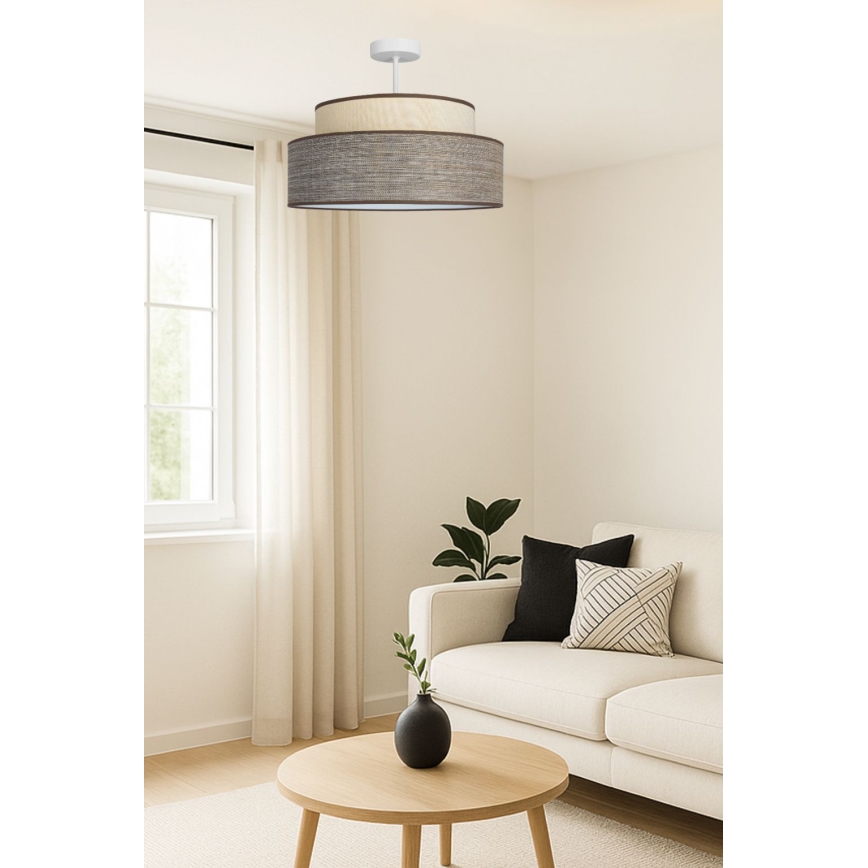Tvirtinamas sietynas GRACE 1xE27/60W/230V kreminė/ruda