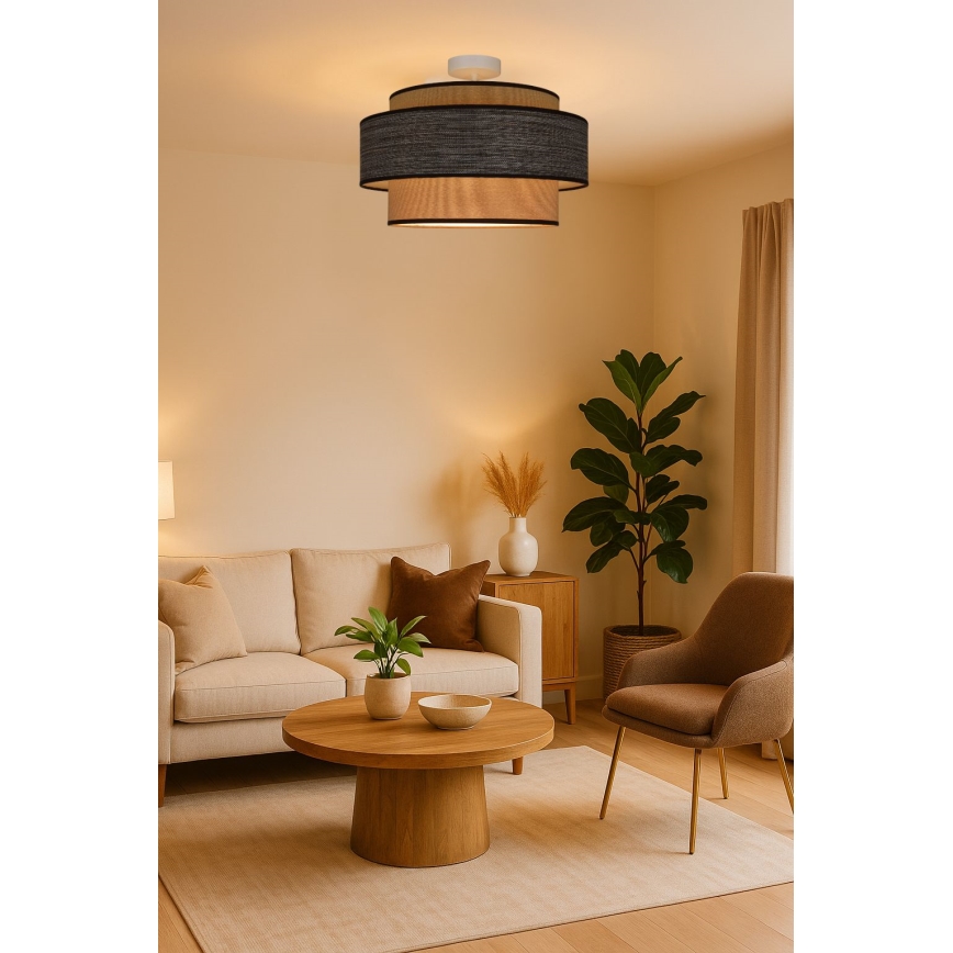 Tvirtinamas sietynas GRACE 1xE27/60W/230V kreminė/ruda