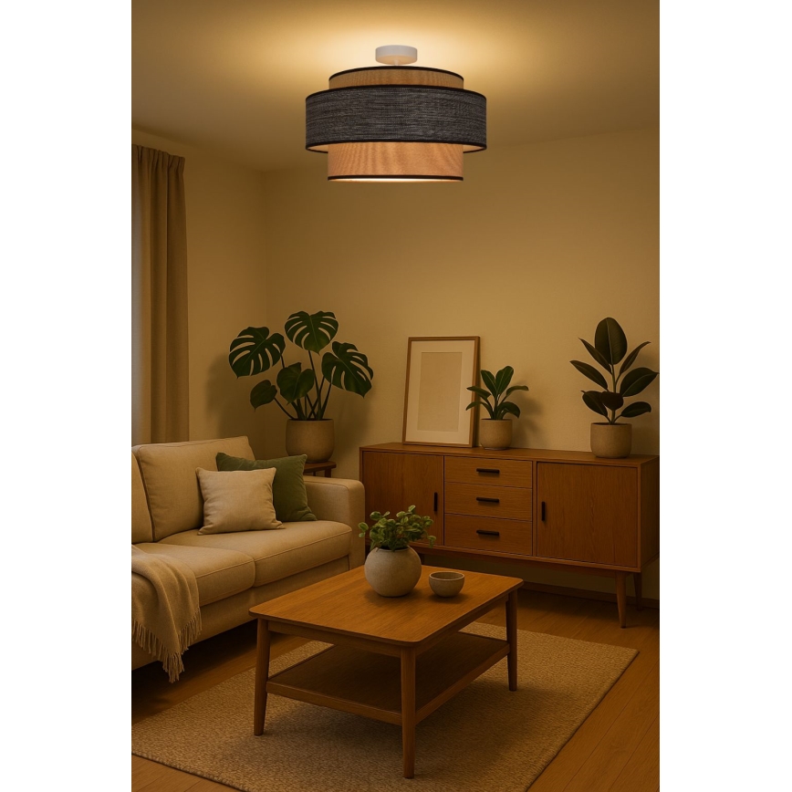 Tvirtinamas sietynas GRACE 1xE27/60W/230V kreminė/ruda