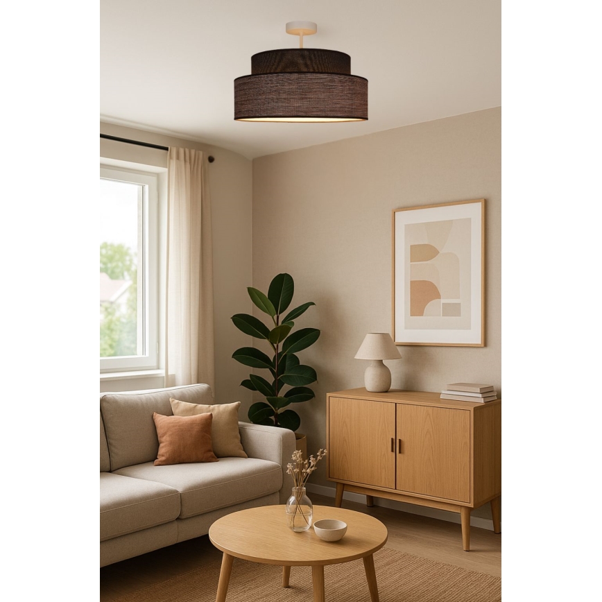 Tvirtinamas sietynas GRACE 1xE27/60W/230V ruda/smėlio spalva