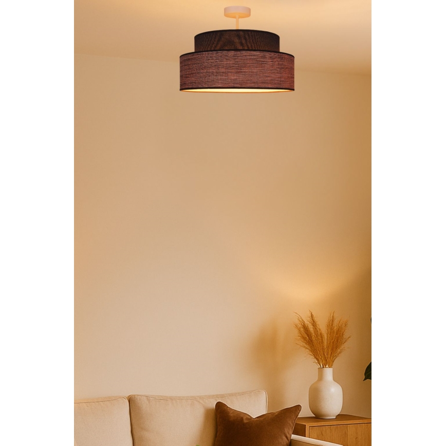 Tvirtinamas sietynas GRACE 1xE27/60W/230V ruda/smėlio spalva