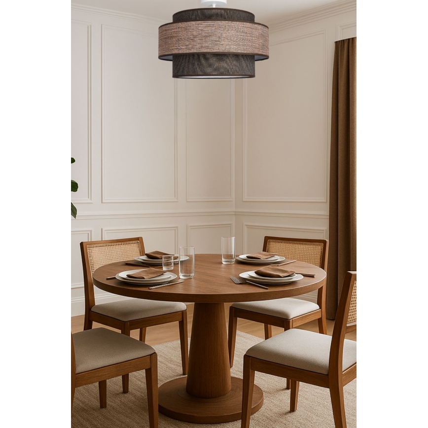 Tvirtinamas sietynas GRACE 1xE27/60W/230V ruda/smėlio spalva