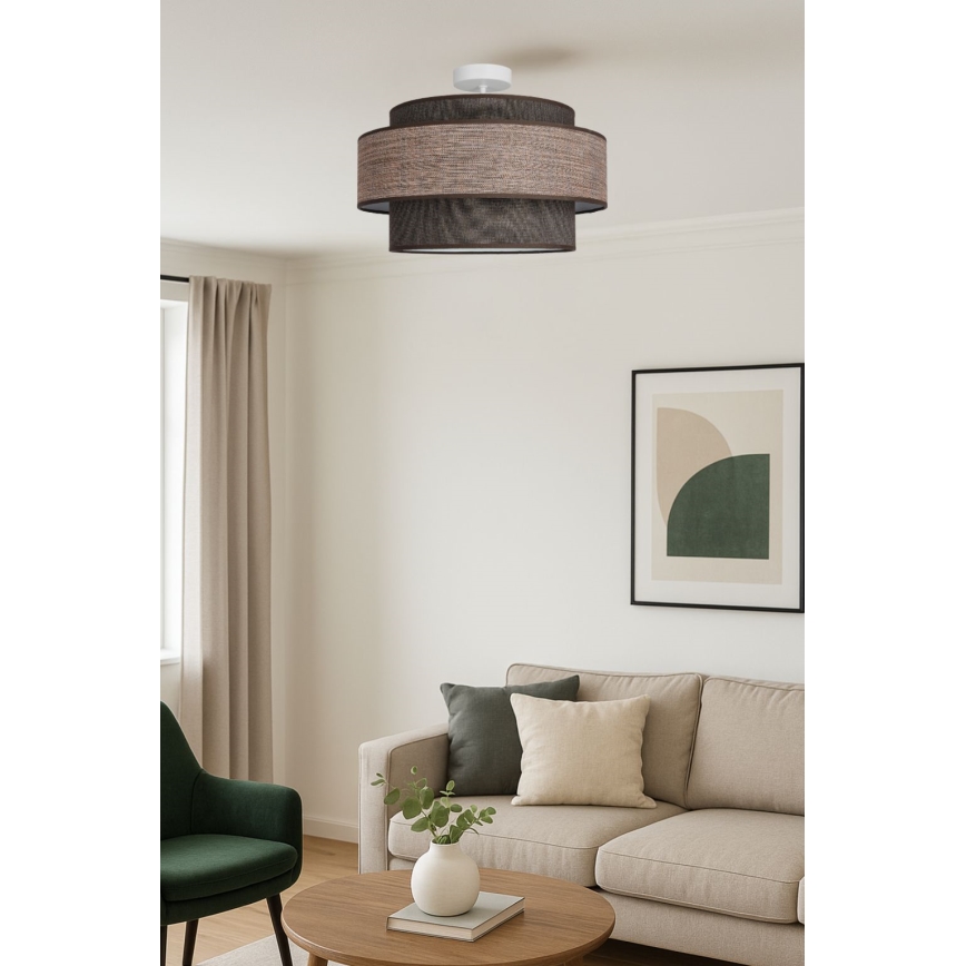 Tvirtinamas sietynas GRACE 1xE27/60W/230V ruda/smėlio spalva