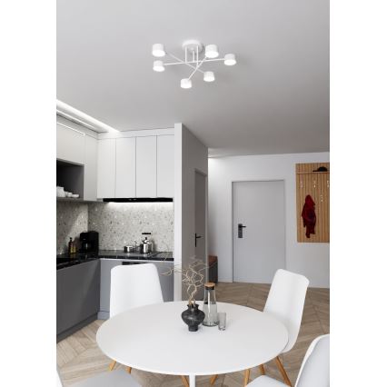 Tvirtinamas sietynas HALO 6xGX53/8W/230V balta