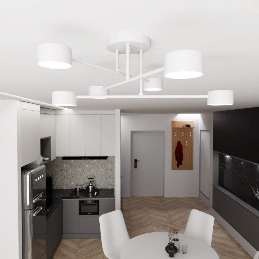 Tvirtinamas sietynas HALO 6xGX53/8W/230V balta