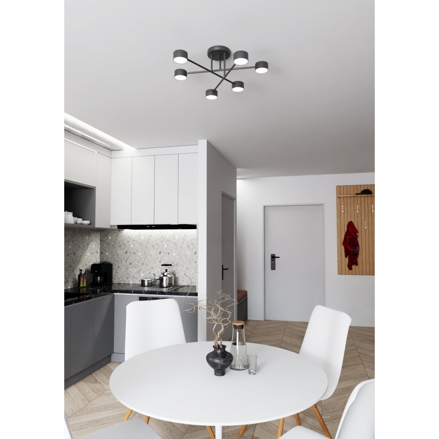 Tvirtinamas sietynas HALO 6xGX53/8W/230V juoda