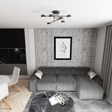 Tvirtinamas sietynas HALO 6xGX53/8W/230V juoda