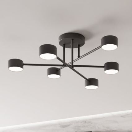 Tvirtinamas sietynas HALO 6xGX53/8W/230V juoda