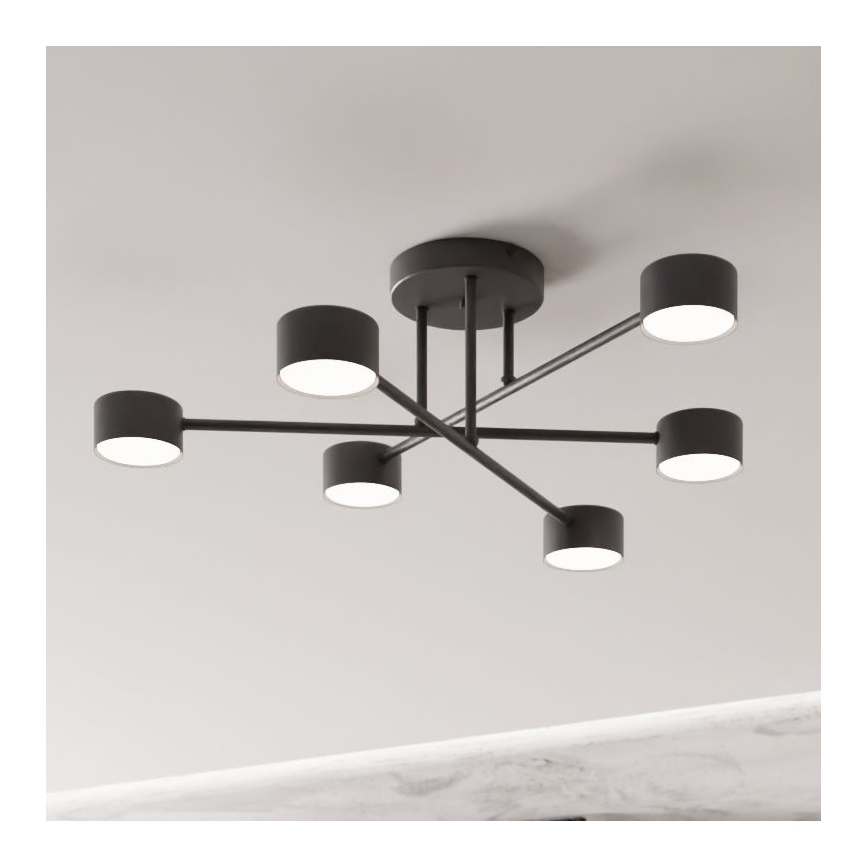 Tvirtinamas sietynas HALO 6xGX53/8W/230V juoda