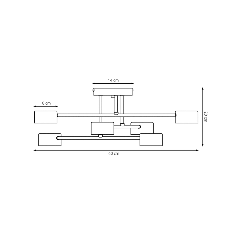 Tvirtinamas sietynas HALO 6xGX53/8W/230V juoda