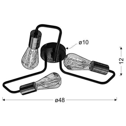 Tvirtinamas sietynas HERPE 3xE27/60W/230V
