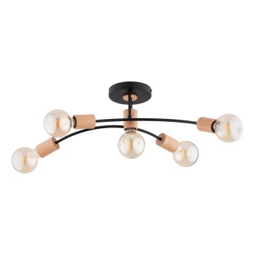 Tvirtinamas sietynas LANTI 5xE27/15W/230V smėlio spalva/juoda