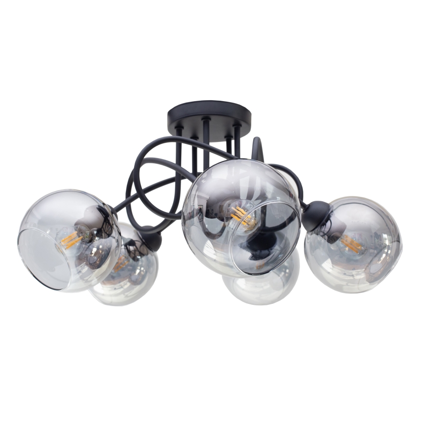 Tvirtinamas sietynas LATIL 5xE27/60W/230V juoda
