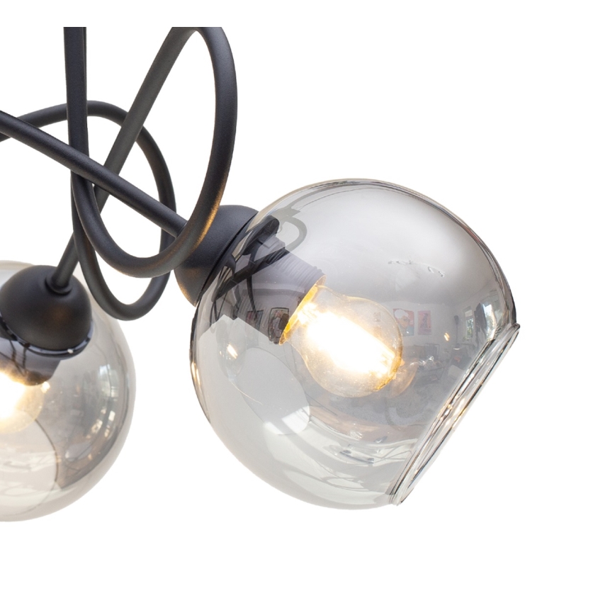 Tvirtinamas sietynas LATIL 5xE27/60W/230V juoda