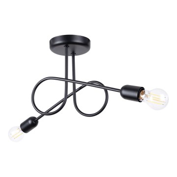 Tvirtinamas sietynas LOOP 2xE27/15W/230V juoda