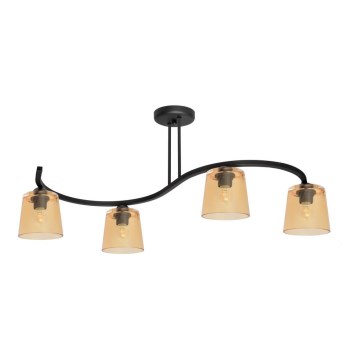 Tvirtinamas sietynas LUCEA 4xE27/15W/230V juoda/oranžinė