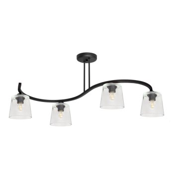 Tvirtinamas sietynas LUCEA 4xE27/15W/230V juoda/permatoma