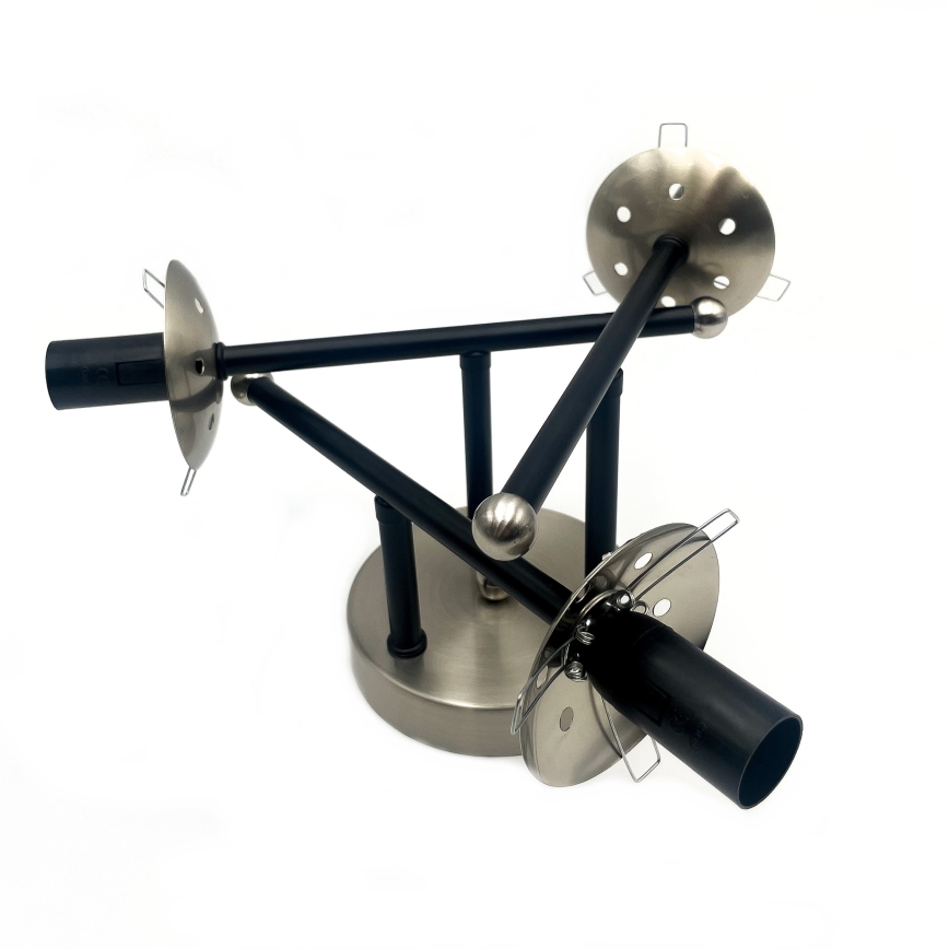 Tvirtinamas sietynas MALENA 3xE14/5W/230V juoda/dūminis