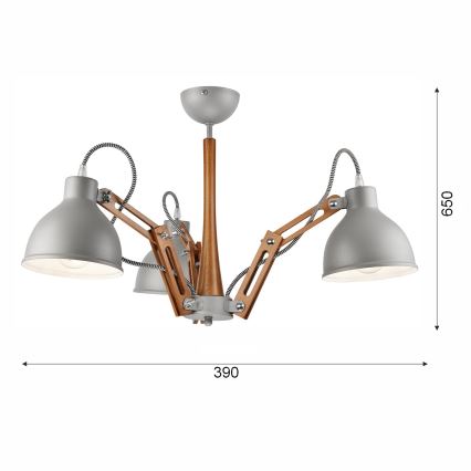 Tvirtinamas sietynas MARCELLO 3xE27/60W/230V bukas