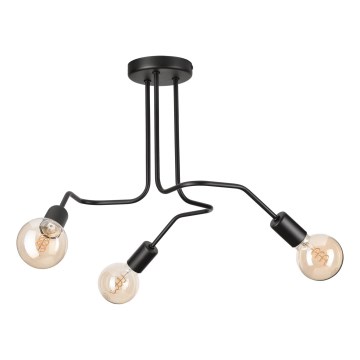 Tvirtinamas sietynas MATYLDA 3xE27/60W/230V juoda