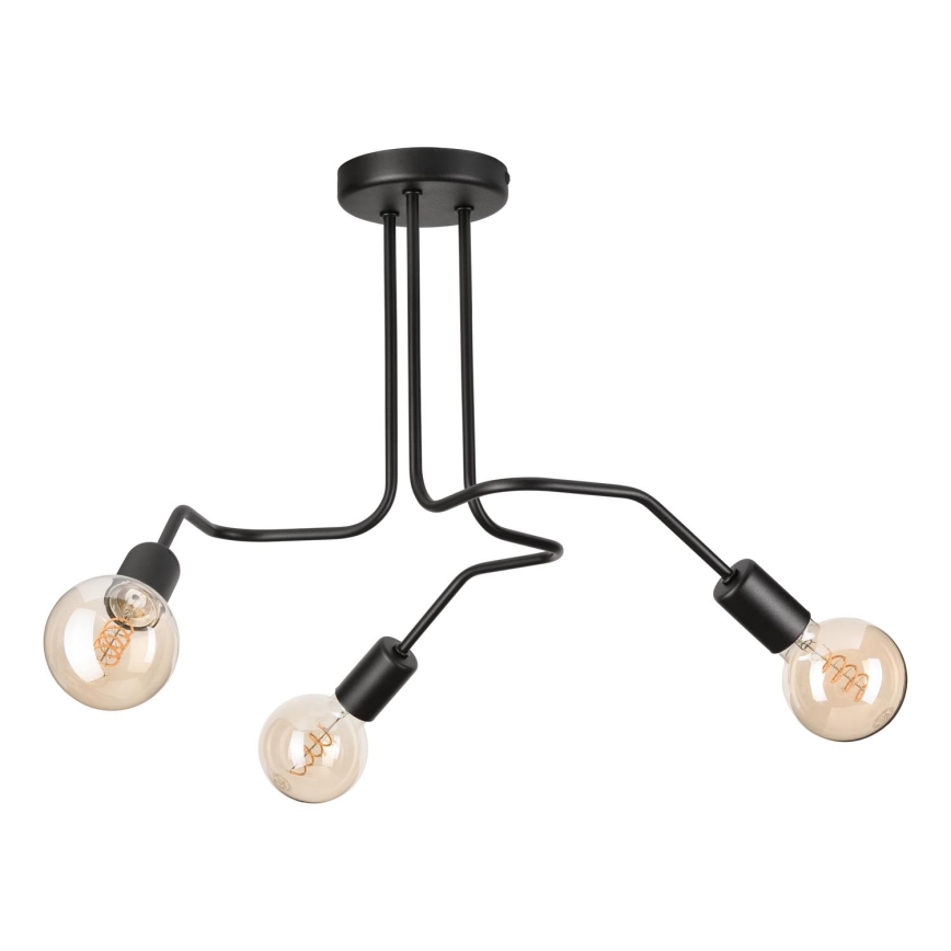 Tvirtinamas sietynas MATYLDA 3xE27/60W/230V juoda