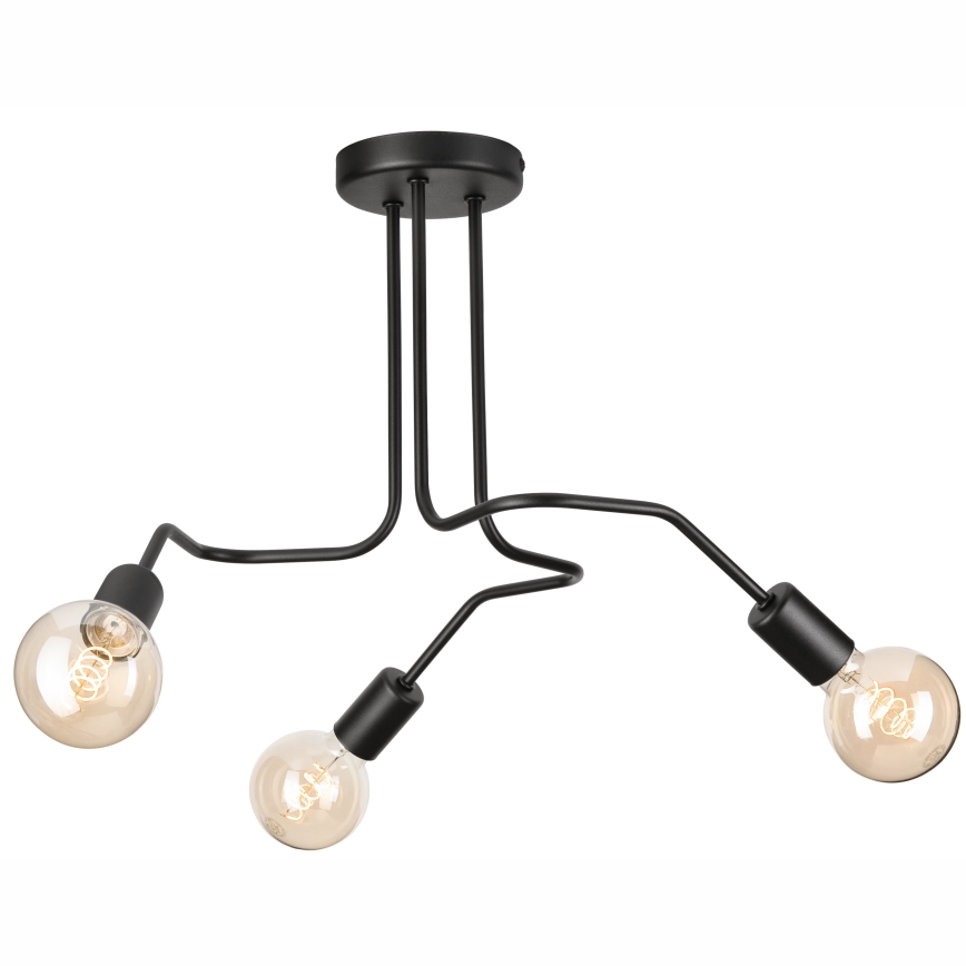 Tvirtinamas sietynas MATYLDA 3xE27/60W/230V juoda