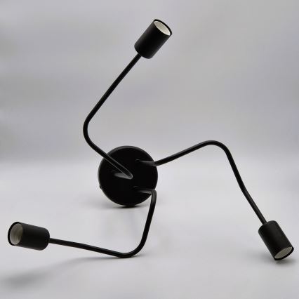 Tvirtinamas sietynas MATYLDA 3xE27/60W/230V juoda