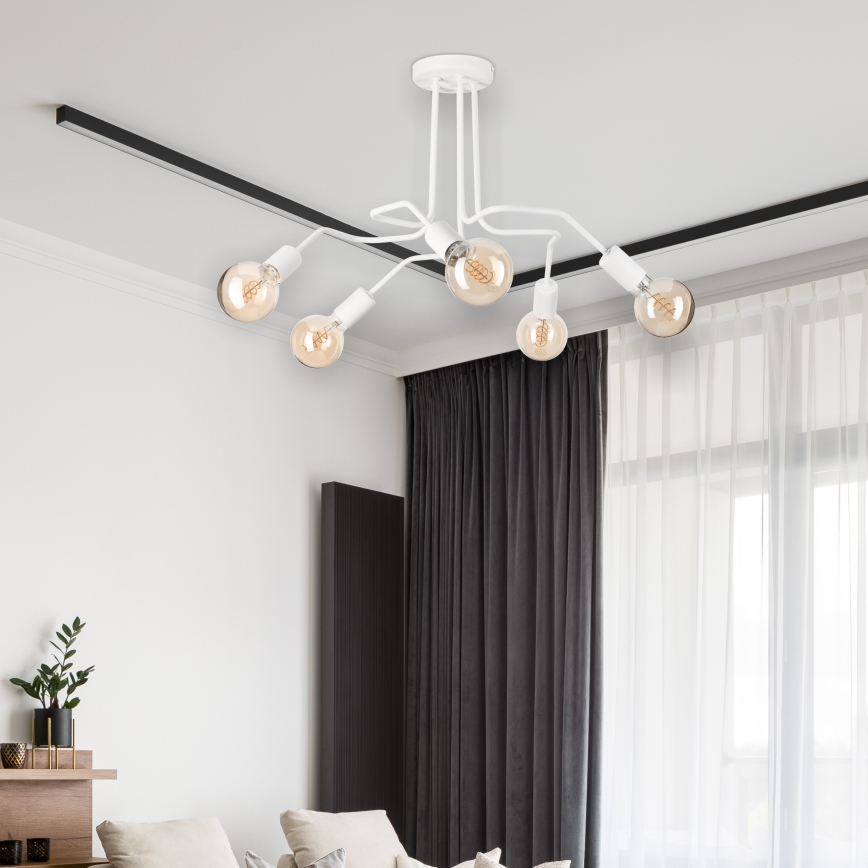 Tvirtinamas sietynas MATYLDA 5xE27/60W/230V balta