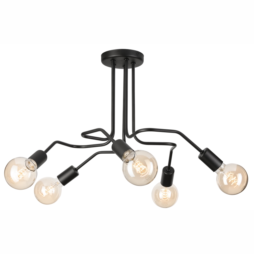 Tvirtinamas sietynas MATYLDA 5xE27/60W/230V juoda
