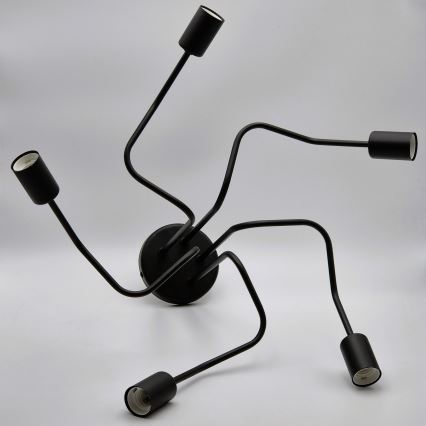Tvirtinamas sietynas MATYLDA 5xE27/60W/230V juoda