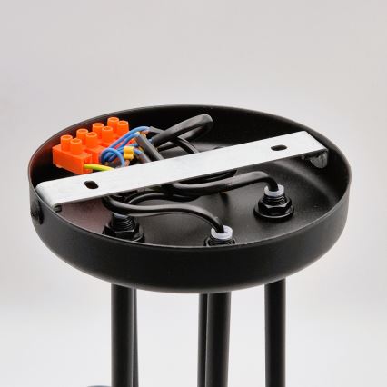 Tvirtinamas sietynas MATYLDA 5xE27/60W/230V juoda