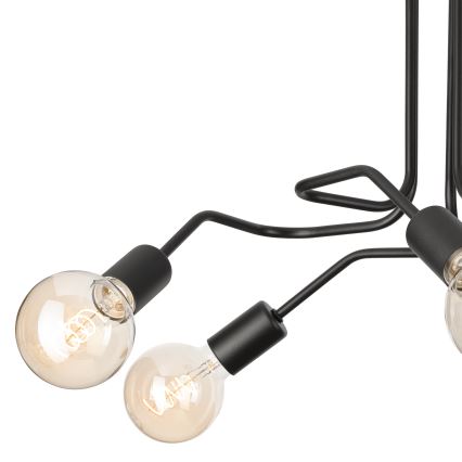 Tvirtinamas sietynas MATYLDA 5xE27/60W/230V juoda