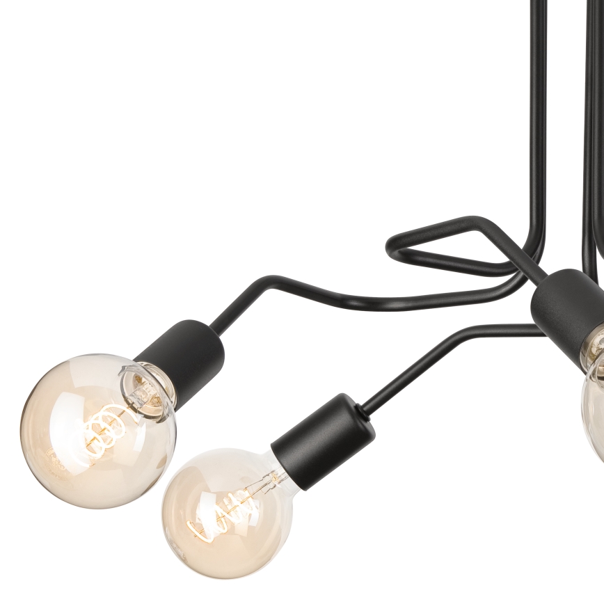 Tvirtinamas sietynas MATYLDA 5xE27/60W/230V juoda