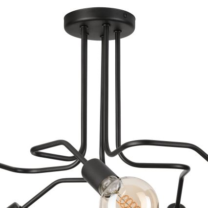 Tvirtinamas sietynas MATYLDA 5xE27/60W/230V juoda