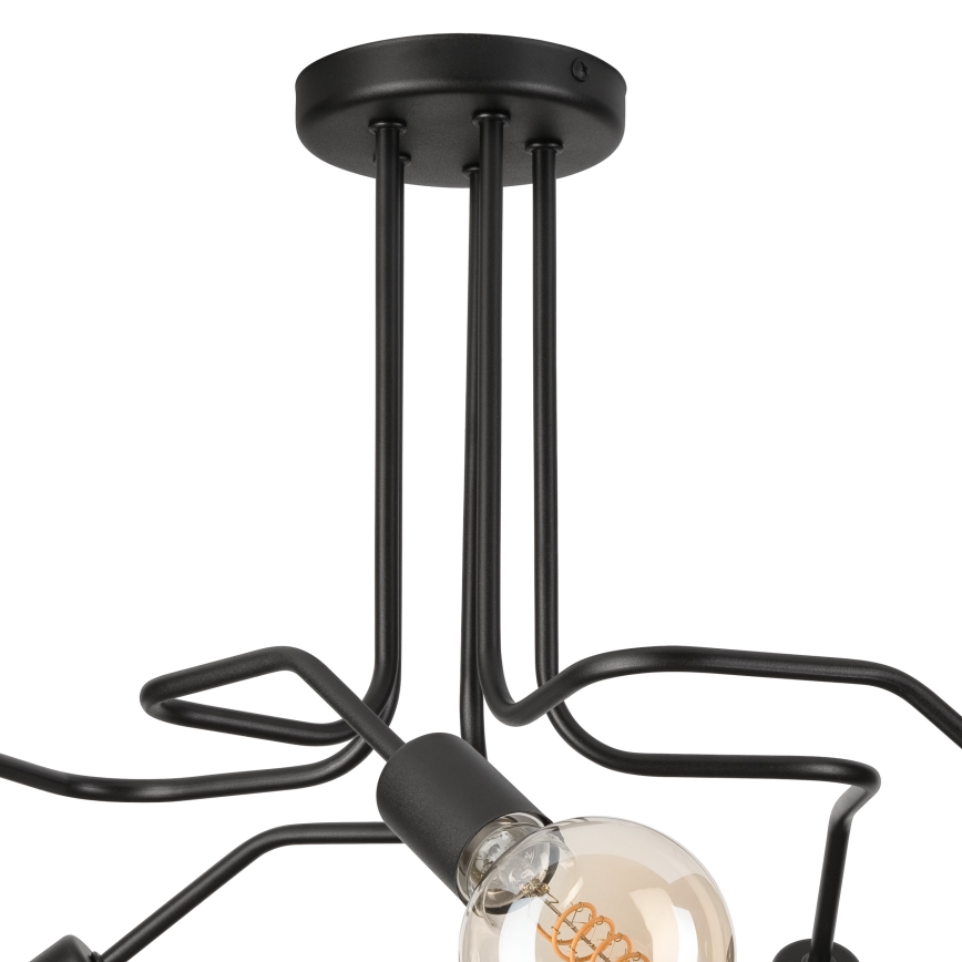 Tvirtinamas sietynas MATYLDA 5xE27/60W/230V juoda