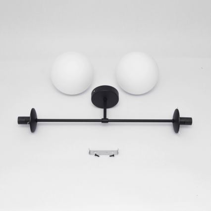 Tvirtinamas sietynas MOON 2xE27/15W/230V juoda