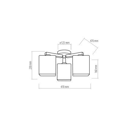 Tvirtinamas sietynas NADIA 3xE27/60W/230V